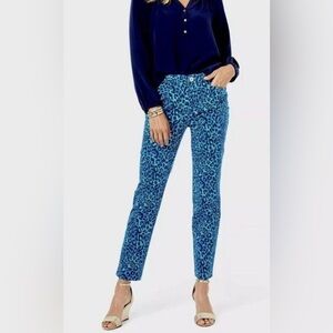 Lilly Pulitzer Blue Leopard Kelly Stretch Pants